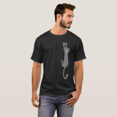 T-shirt Tabby Gris Chat Accroché | Chat rayé gris drôle (Devant entier)