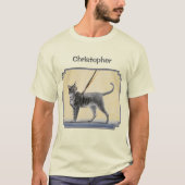 T-shirt Tabby gris chat peint avec pinceau artiste (Devant)