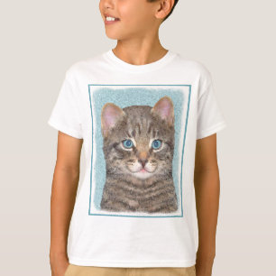 T-shirt Tabby Gris Peinture Chat - Cute Original Art Chat