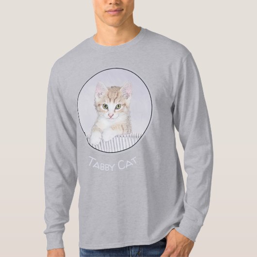 T-shirt Tabby Orange Kitten Peinture - Art Chat original (Devant)