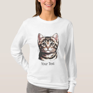 T-Shirt Tabby Personalisé Face À Manches Longues