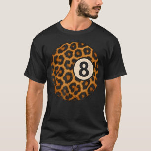 T-shirt Table de billard huit boules rustique western léop