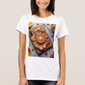 T-shirt table fleurie et plateau avec bouteille (Devant)