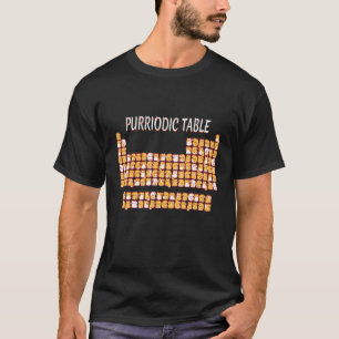 T-shirt Table Purriodique Cute Chat Jeu de Table Périodiqu