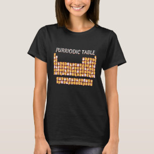 T-shirt Table Purriodique Cute Chat Jeu de Table Périodiqu