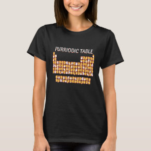 T-shirt Table Purriodique Cute Chat Jeu de Table Périodiqu