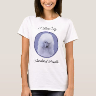T-shirt Tableau blanc standard de caniche - Art original d
