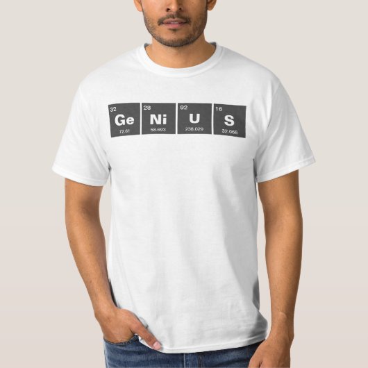 T-shirt Tableau chimique périodique des éléments : GeNiUS (Devant)