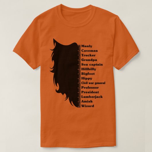 T-shirt Tableau de croissance de la barbe (Design devant)