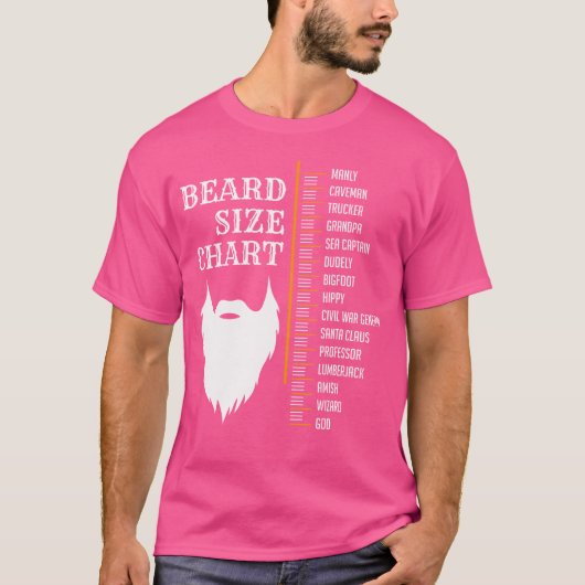 T-shirt Tableau de croissance de la longueur de la barbe (Devant)