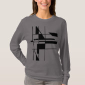 T-shirt Tableau de jeu géométrique noir MCM apparence Art  (Devant)