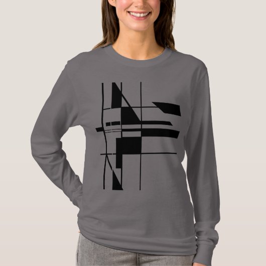 T-shirt Tableau de jeu géométrique noir MCM apparence Art (Devant)