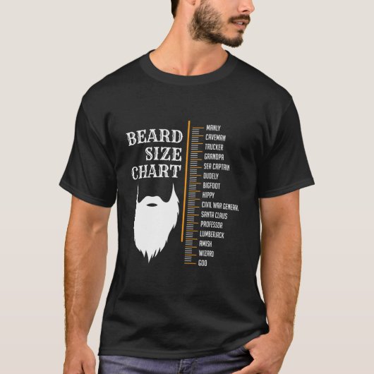 T-shirt Tableau de mesure de la barbe Croissance de la lon (Devant)