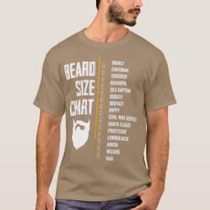 T-shirt Tableau de mesure de la barbe Longueur de la barbe