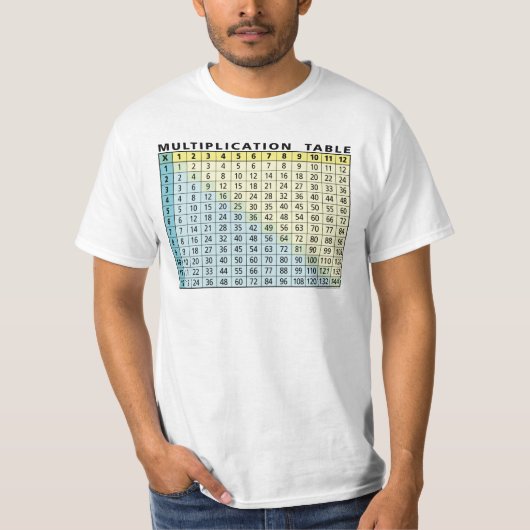 T-shirt Tableau de multiplication (calculateur instantané (Devant)
