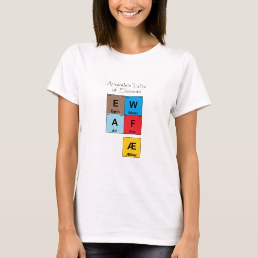 T-shirt Tableau des éléments d'Aristote (Devant)