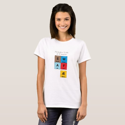 T-shirt Tableau des éléments d'Aristote (Devant entier)