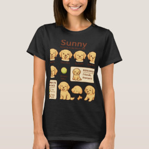 T-shirt Tableau d'humeur de chiot Golden Retriever mignon