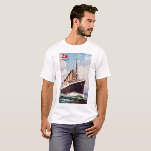 T-shirt Tableau en ligne Titanic White Star (Devant entier)