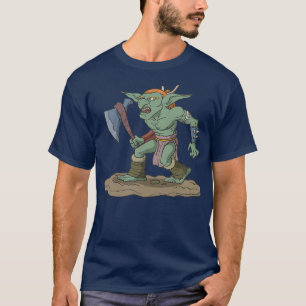 T-shirt Tableau jeu de rôle figure gobelin avec ax