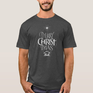 T-shirt Tableau noir gris de Noël religieux Jésus Christ