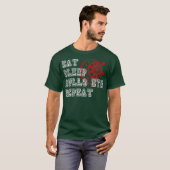 T-shirt Tableau noir Manger Sleep Bullseye Répéter Dart Pl (Devant entier)