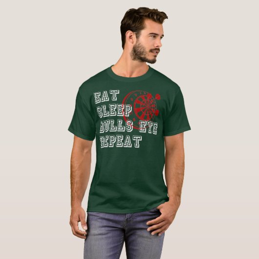 T-shirt Tableau noir Manger Sleep Bullseye Répéter Dart Pl (Devant entier)