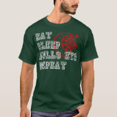 T-shirt Tableau noir Manger Sleep Bullseye Répéter Dart Pl (Devant)
