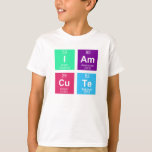T-shirt Tableau périodique chimique des éléments: IAmCuTe<br><div class="desc">"Tableau périodique des éléments chimiques" dessins d'EDDA Fröhlich / EDDArt| Pour plus d'idées et de designs,  n'hésitez pas à m'écrire un e-mail : contact@eddart.de ou voir ici : www.zazzle.de/eddartiful* et ici,  vous pouvez faire votre propre parole :www.zazzle.com/simply_ideas*| Exemple de mot : IAmCuTe| A DOIT AVOIR POUR NERDS ;-)</div>
