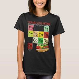 T-shirt Tableau périodique de dîner de Hot Dog de style Ch