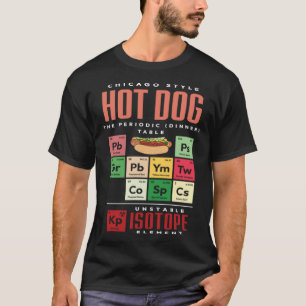 T-shirt Tableau périodique de dîner de Hot Dog de style de