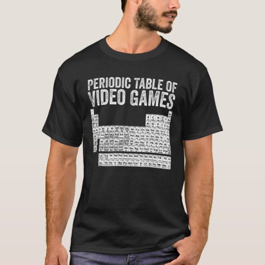 T-shirt Tableau Périodique Des Éléments De Gamer Cool De J (Devant)
