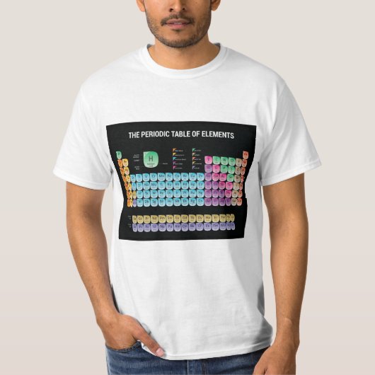 T-shirt Tableau périodique des éléments lancer l'oreiller (Devant)