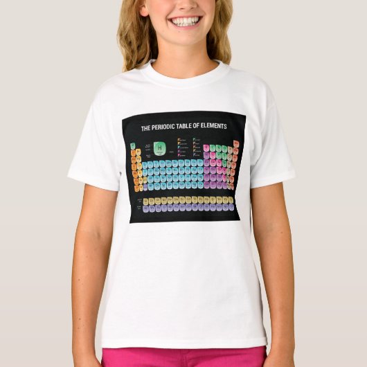 T-shirt Tableau périodique des éléments lancer l'oreiller (Devant)