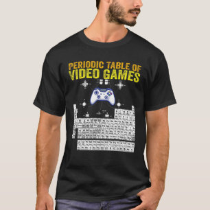 T-shirt Tableau Périodique Des Jeux Vidéo Cool Gamers Elém