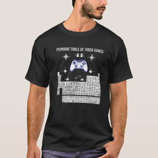 T-shirt Tableau Périodique Des Jeux Vidéo Cool Gamers Elém