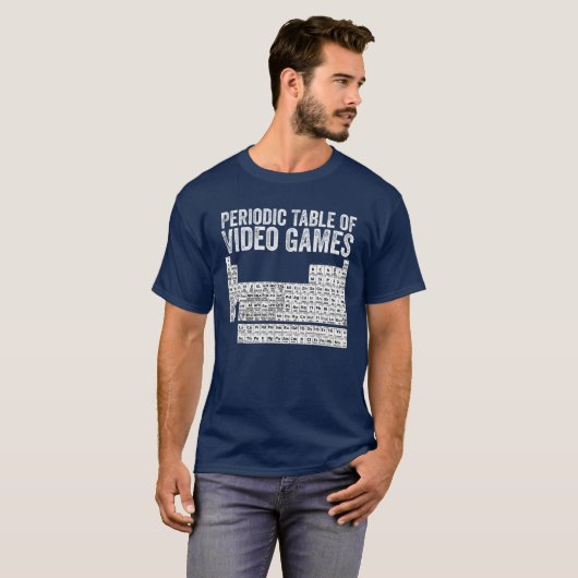T-shirt Tableau Périodique Des Jeux Vidéo Cool Gamers Elém (Devant entier)