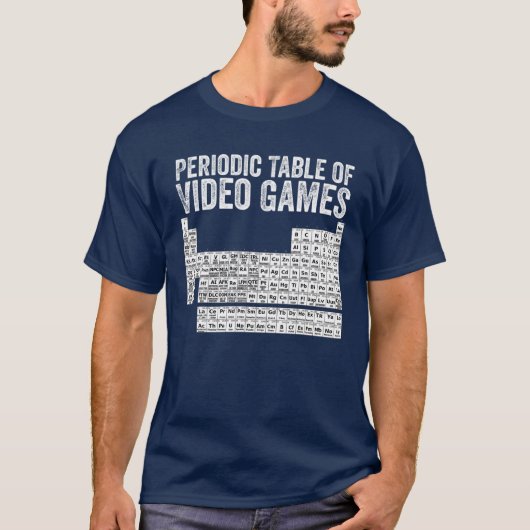 T-shirt Tableau Périodique Des Jeux Vidéo Cool Gamers Elém (Devant)