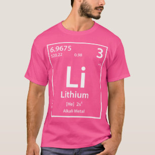 T-shirt Tableau Périodique Lithium Des Éléments