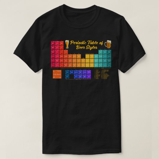 T-shirt Tableau périodique Styles de bière Ouais Science (Design devant)