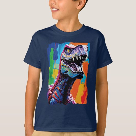 T-shirt Tableau Portrait D'Un Tyrannosaurus Rex | T-Rex (Devant)