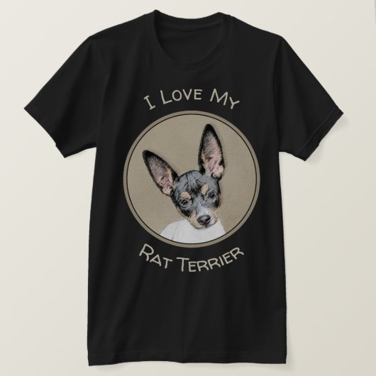 T-shirt Tableau Rat Terrier - Cute Original Chien Art (Design devant)