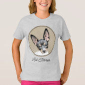 T-shirt Tableau Rat Terrier - Cute Original Chien Art (Devant)