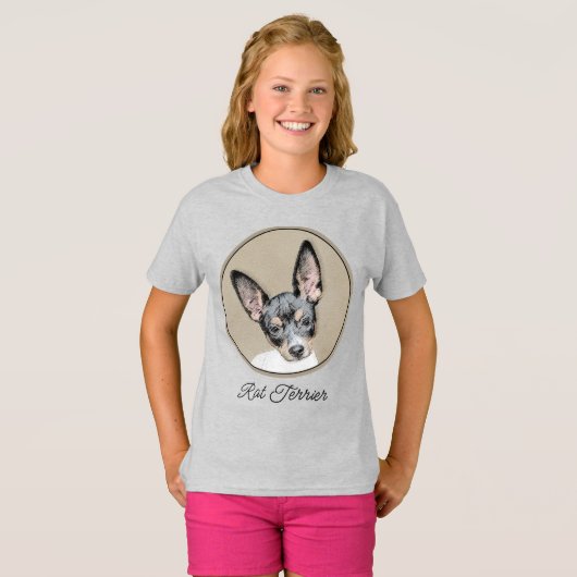 T-shirt Tableau Rat Terrier - Cute Original Chien Art (Devant entier)