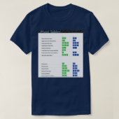 T-shirt Tableaux croisés dynamiques Raccourcis clavier Exc (Design devant)