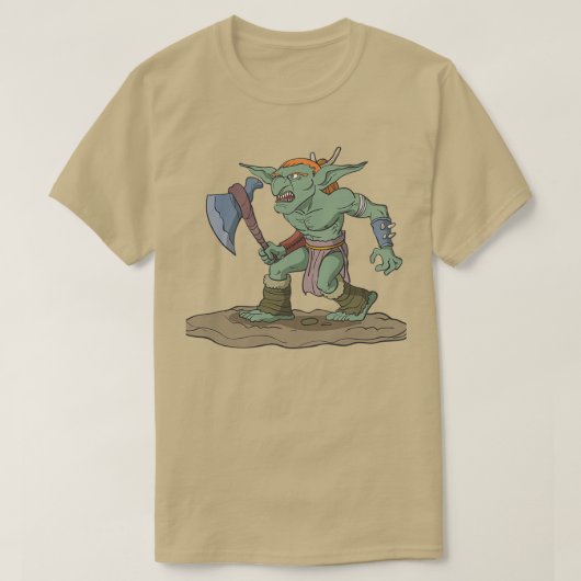 T-shirt Tabletop jeu de rôle figurine goblin avec ax Class (Design devant)
