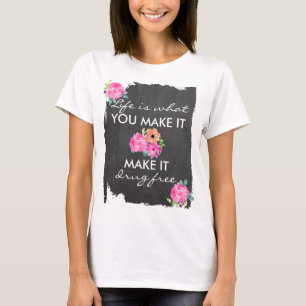 T-shirt Tablette anti-drogue florale