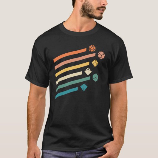 T-shirt Tablette RPG rétro Polyhedral Set (Devant)