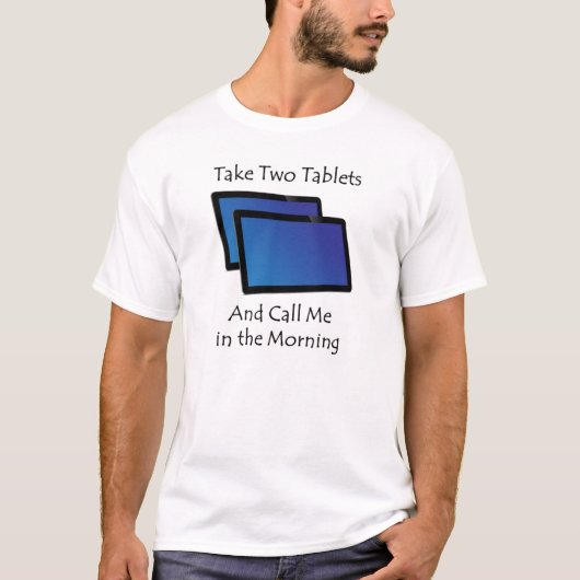 T-shirt Tablettes informatiques - Prendre deux (Devant)