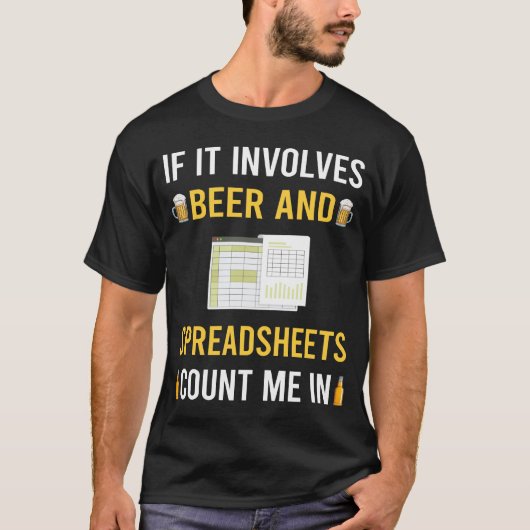 T-shirt Tableur et bière Tableurs (Devant)